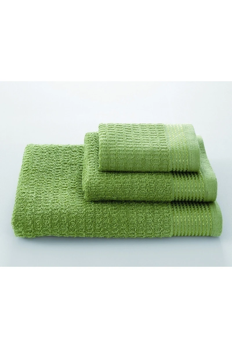 Полотенце махровое Волна (оливковый)