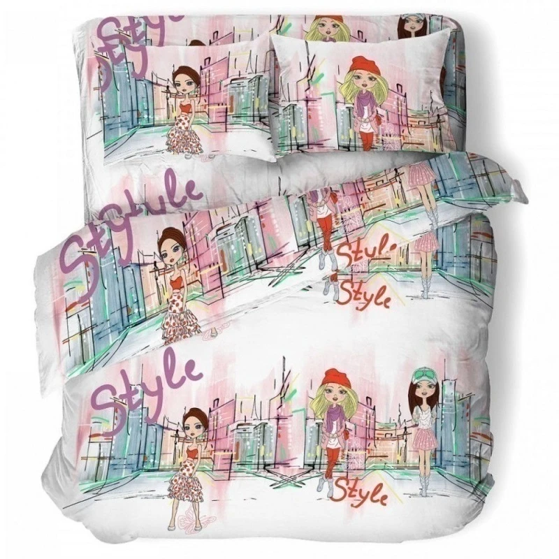 КПБ МЫ – ГОРОДСКИЕ ДЕВЧОНКИ поплин 1, 5 сп (разноцветные)