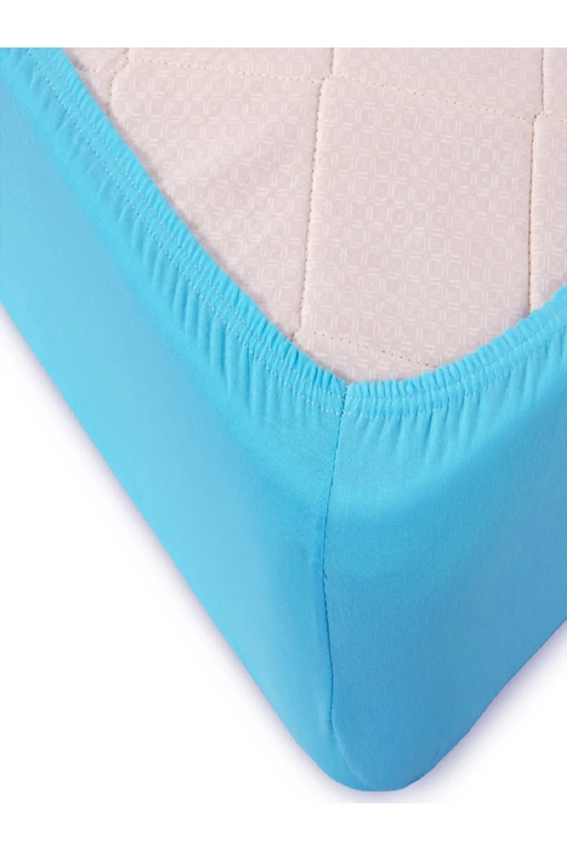 Простыня трикотажная на резинке (бирюзовый)