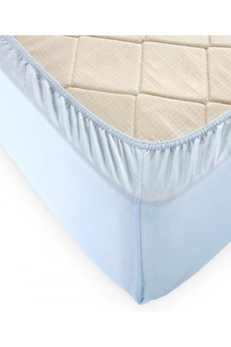 Простыня трикотажная на резинке (голубой)