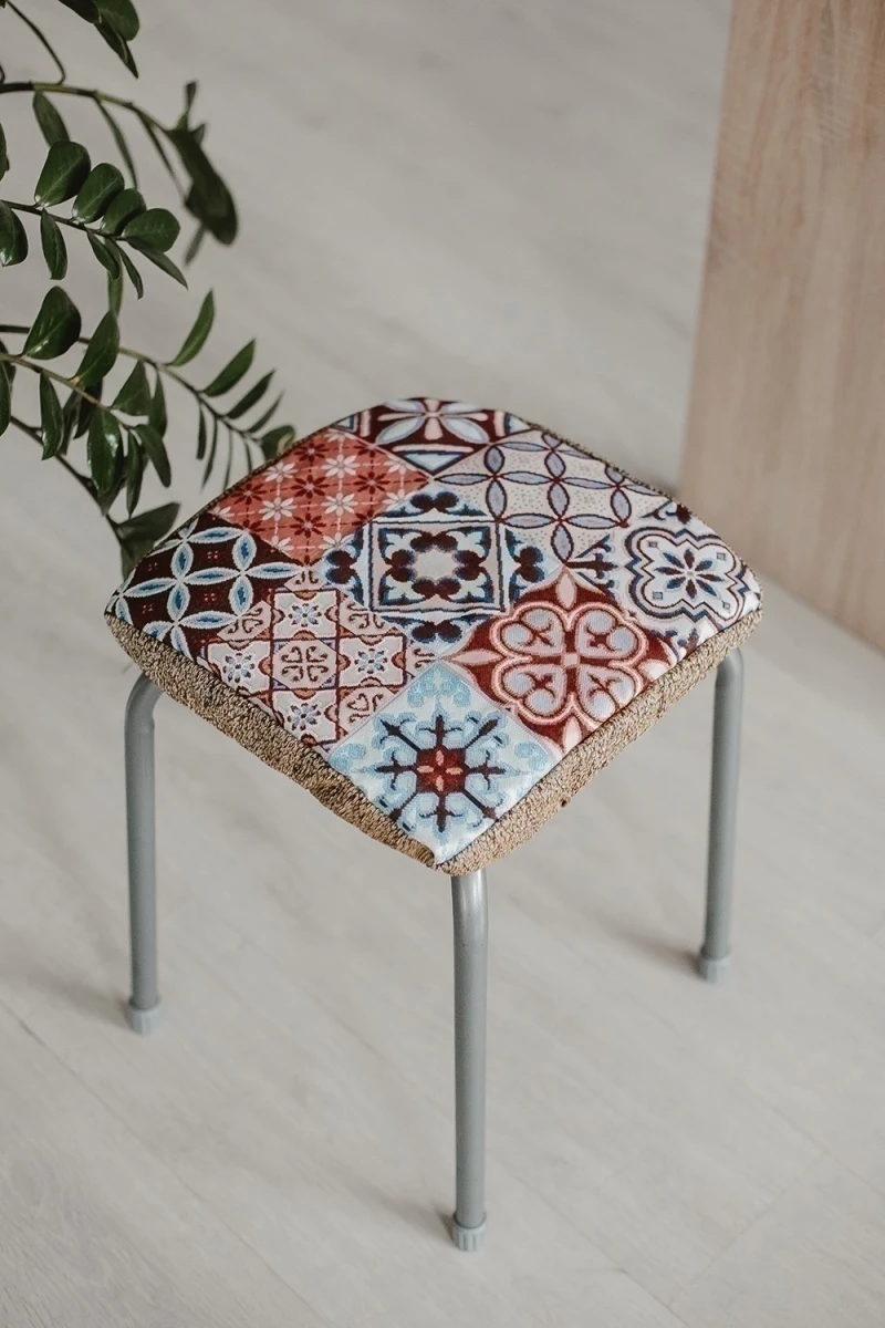 Подушка для мебели Сидушка на табурет квадратная (коричневый квадрат)