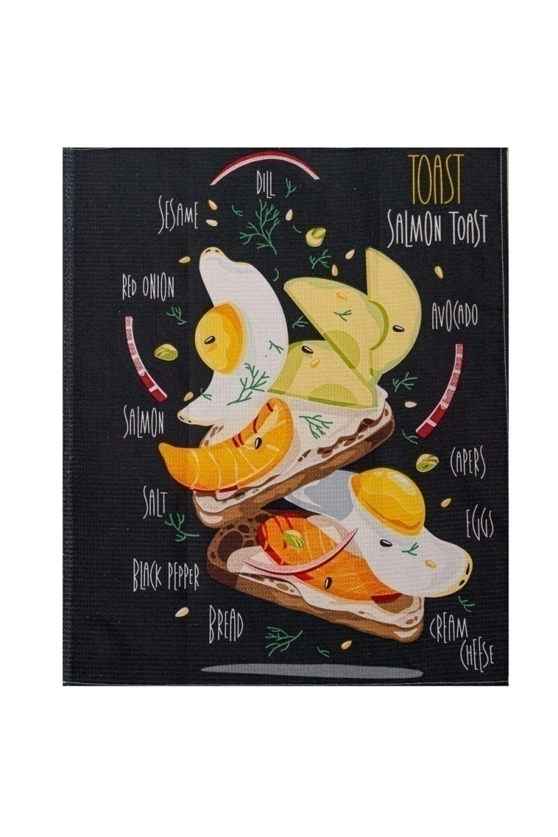 Полотенце кухонное Завтрак (серый)