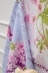 Полотенце кухонное Цветы и письма (серо-голубой)