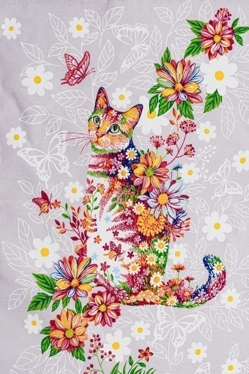 Полотенце кухонное Чудесный день (беж/цветы)