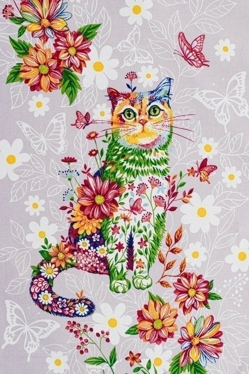 Полотенце кухонное Чудесный день (беж/цветы)