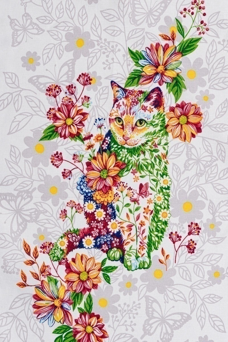 Полотенце кухонное Чудесный день (беж/цветы)