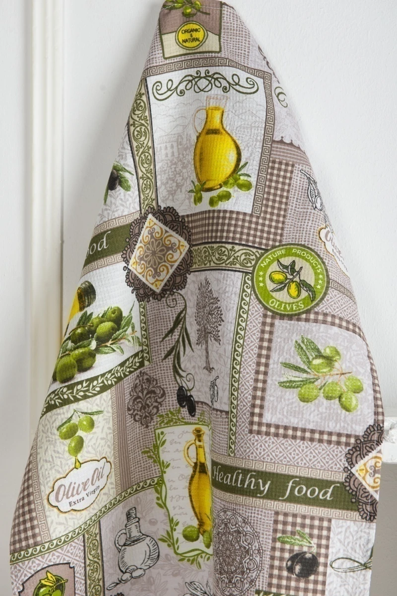 Полотенце кухонное Оливки (серый)