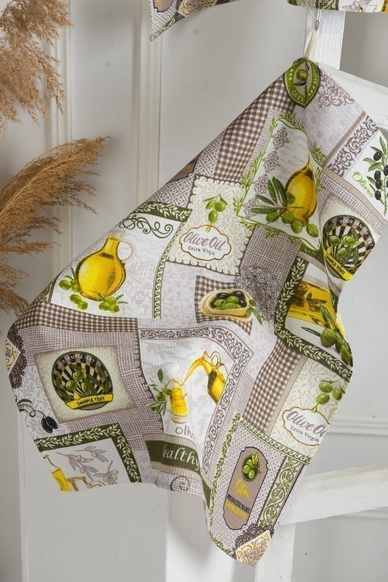 Полотенце кухонное Оливки (серый)