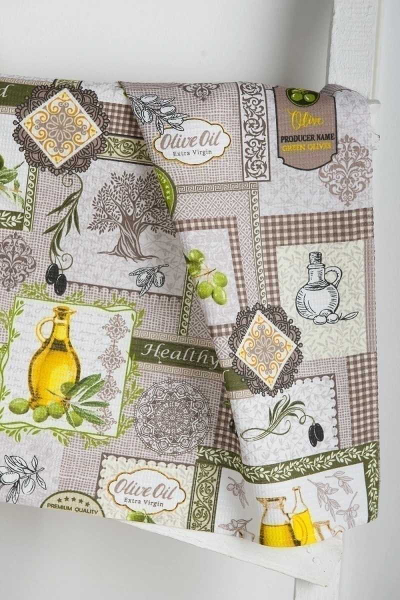 Полотенце кухонное Оливки (серый)