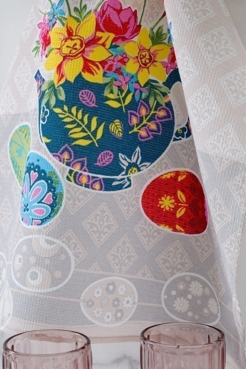 Полотенце кухонное Пасхальное дерево (серый+бежевый)