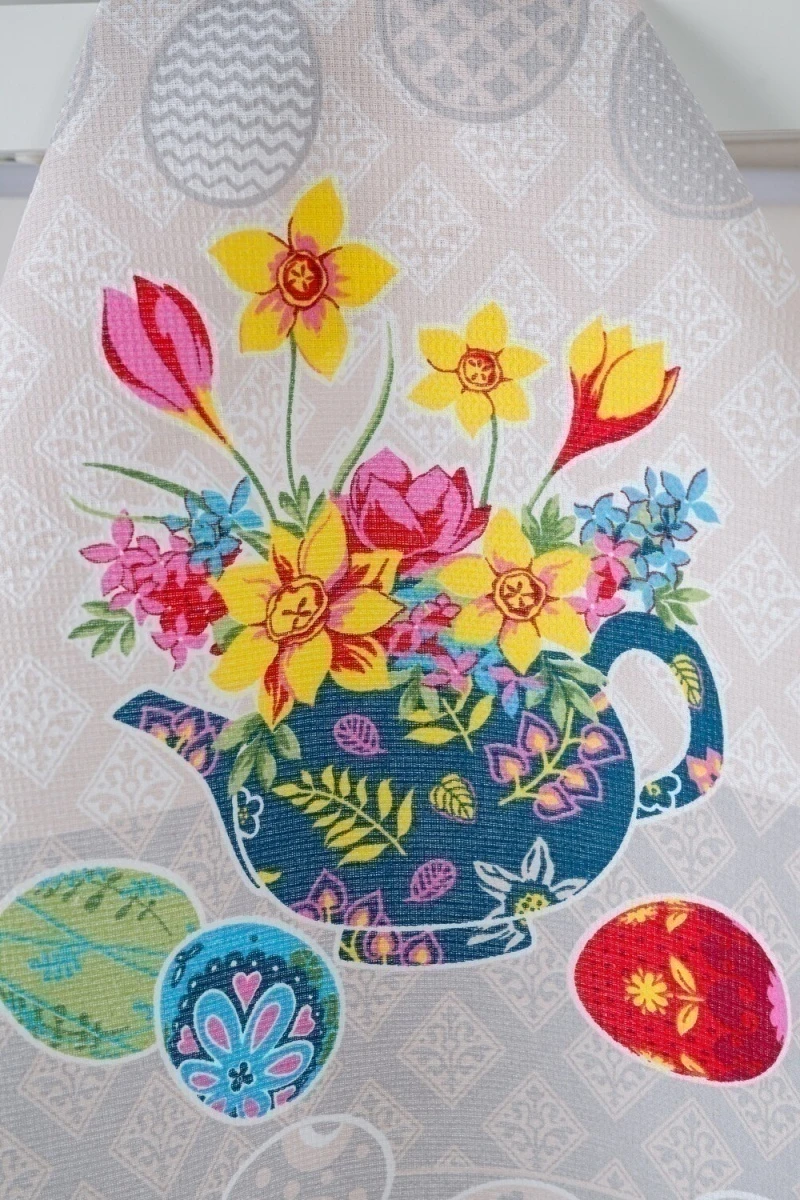 Полотенце кухонное Пасхальное дерево (серый+бежевый)