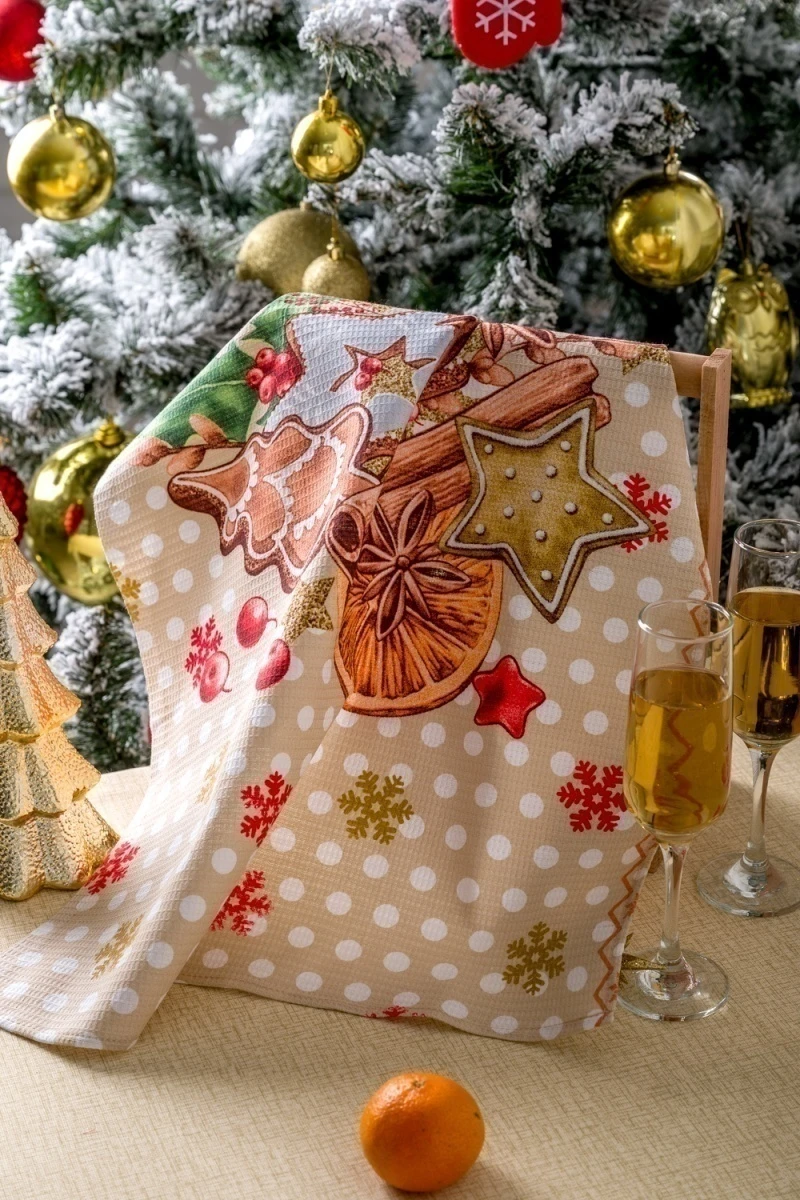 Полотенце кухонное Уютный вечер (бежевый)