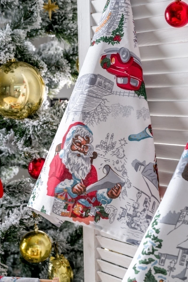 Полотенце кухонное Снежная зима (белый)