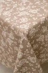 Скатерть Розы на льне (коричневый)