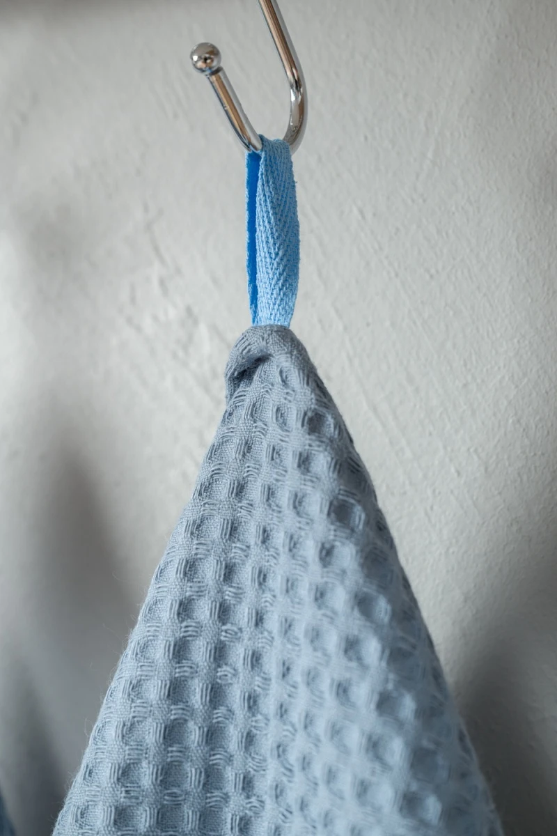 Полотенце кухонное Элегант в подарочной упаковке (серо-голубой)