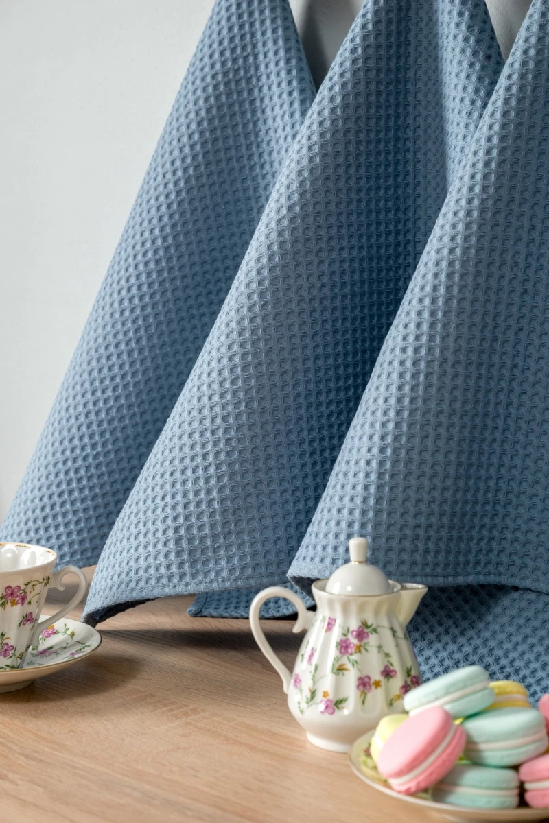 Полотенце кухонное Элегант в подарочной упаковке (серо-голубой)