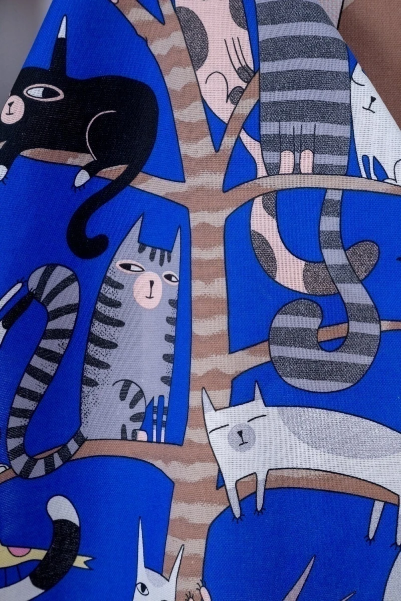 Полотенце кухонное Котофания (серый+синий)