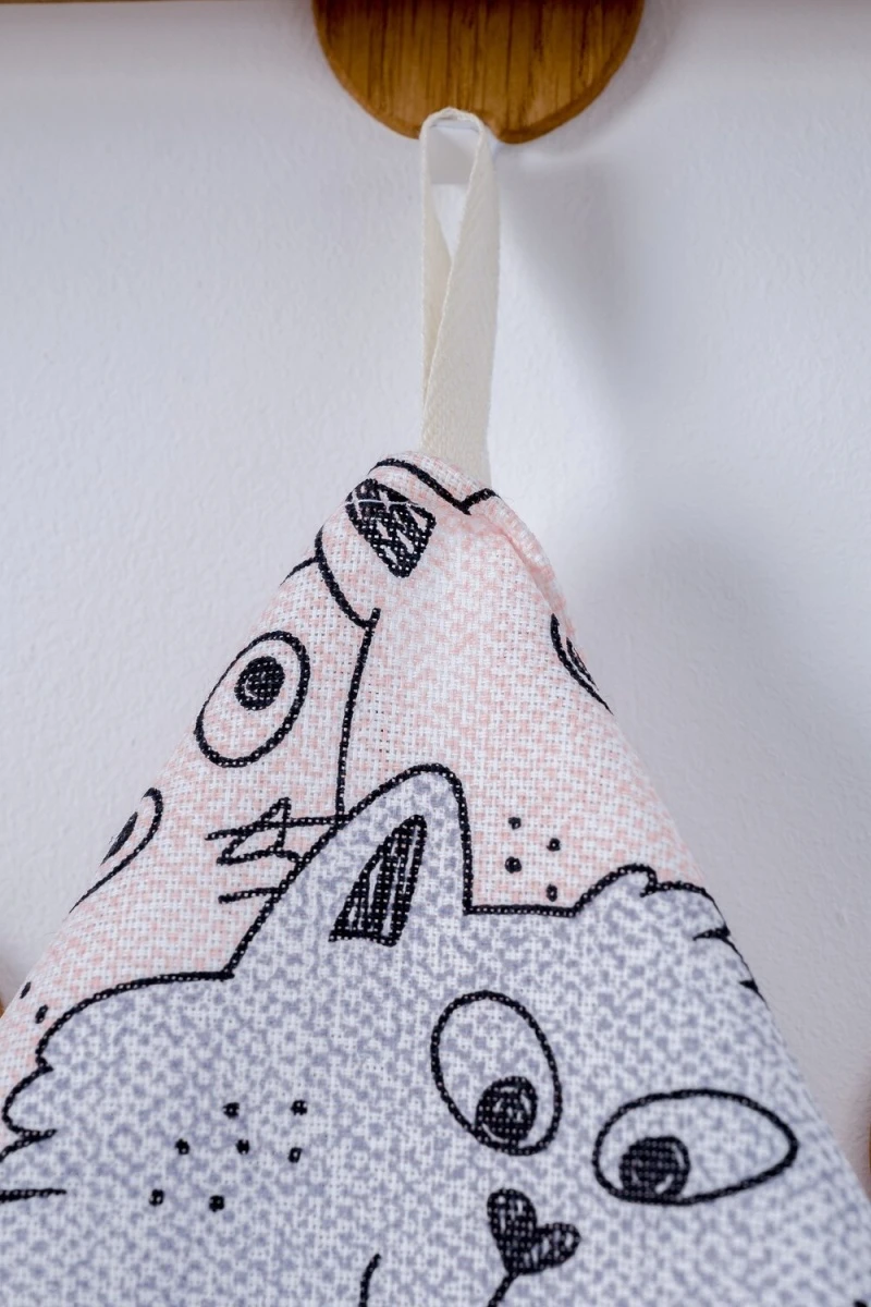 Полотенце кухонное Котофания (серый+синий)