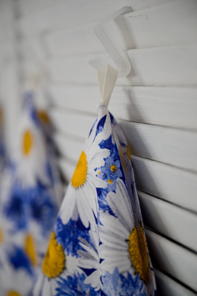 Полотенце кухонное Ромашковое поле (бело-синий)