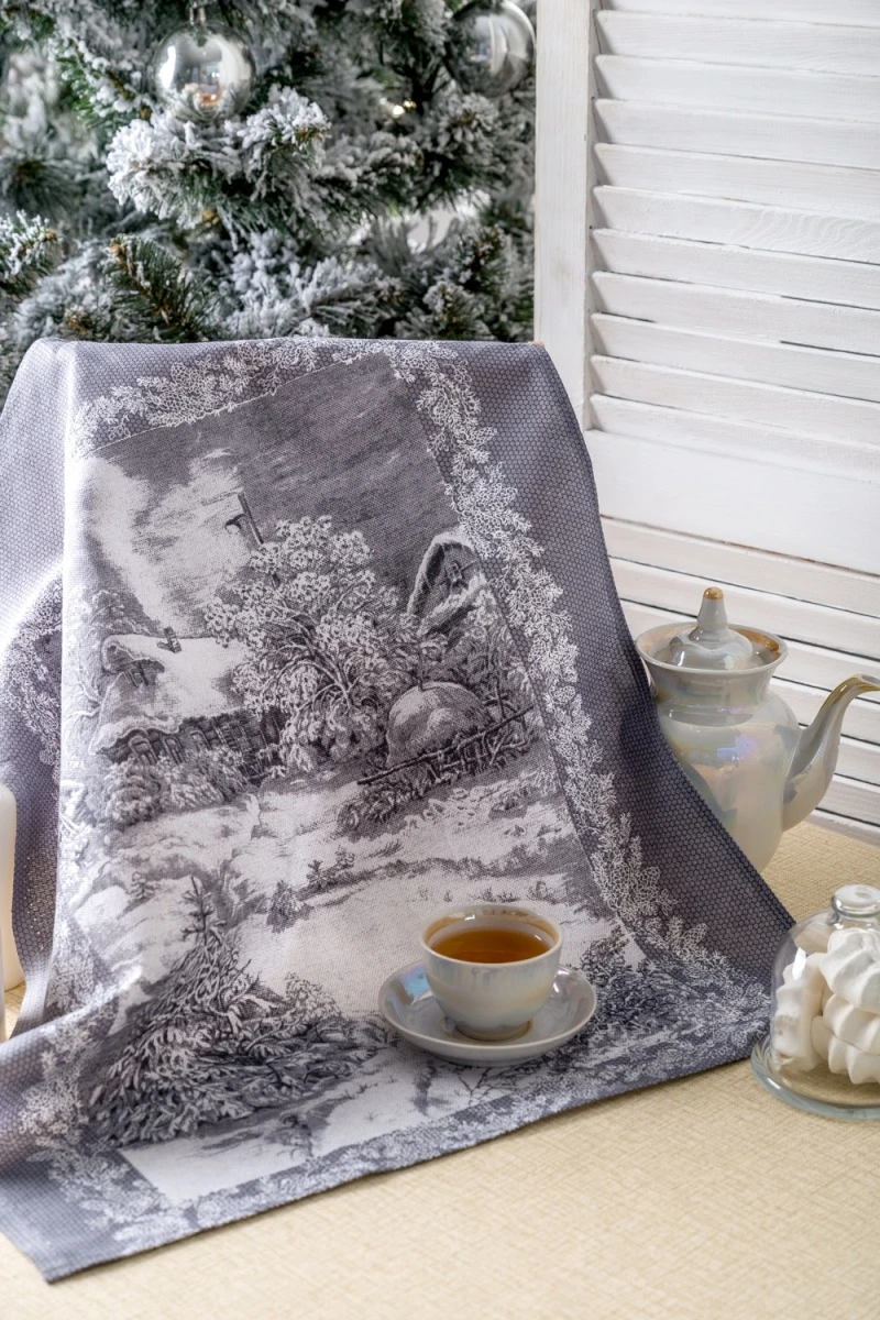 Полотенце кухонное Северная сказка (серый)