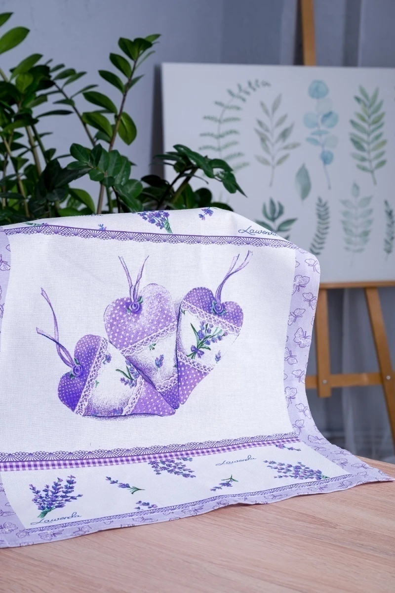 Полотенце кухонное Сиреневая дымка купон (белый)