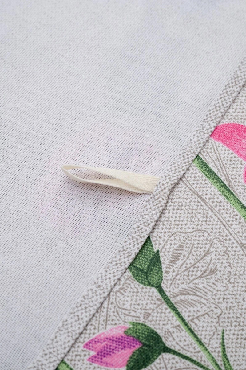 Полотенце кухонное Бабочки и цветы купон (серый)