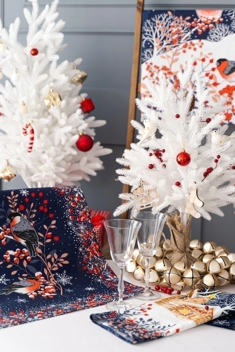 Полотенце кухонное Колядки (темно-синий)