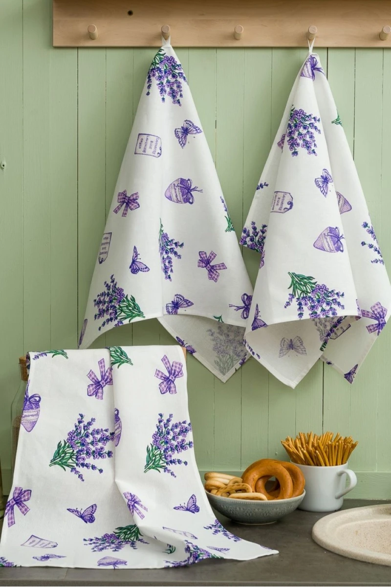 Полотенце кухонное Сиреневая дымка (белый)