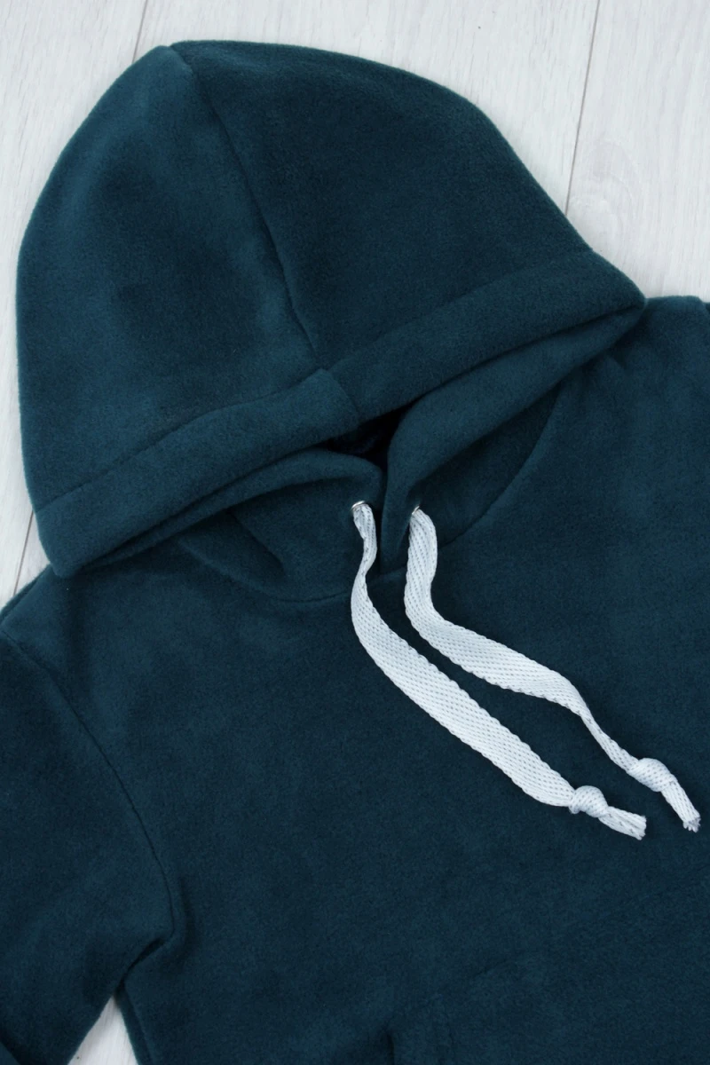 Детский костюм с брюками флисовый с капюшоном арт. КС-ФК (изумруд)