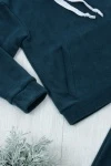 Детский костюм с брюками флисовый с капюшоном арт. КС-ФК (изумруд)