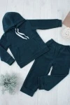 Детский костюм с брюками флисовый с капюшоном арт. КС-ФК (изумруд)
