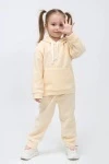 Детский костюм с брюками флисовый с капюшоном арт. КС-ФК (молочный)