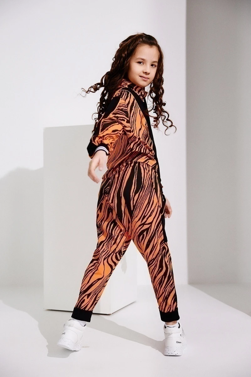 Детский костюм с брюками 67058 (оранжевый+черный)