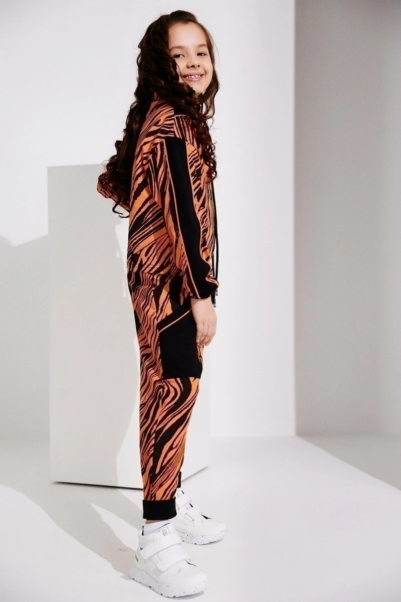 Детский костюм с брюками 67058 (оранжевый+черный)