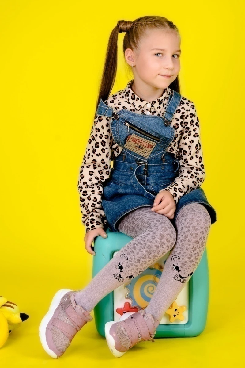 Колготки Леопард (розовый)