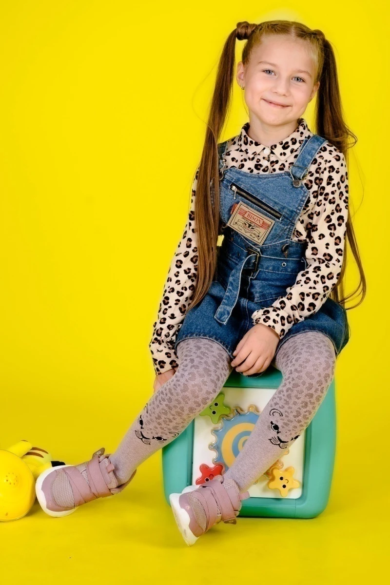 Колготки Леопард (розовый)