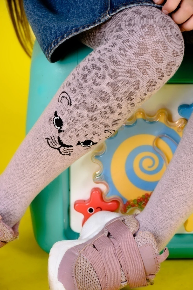 Колготки Леопард (розовый)