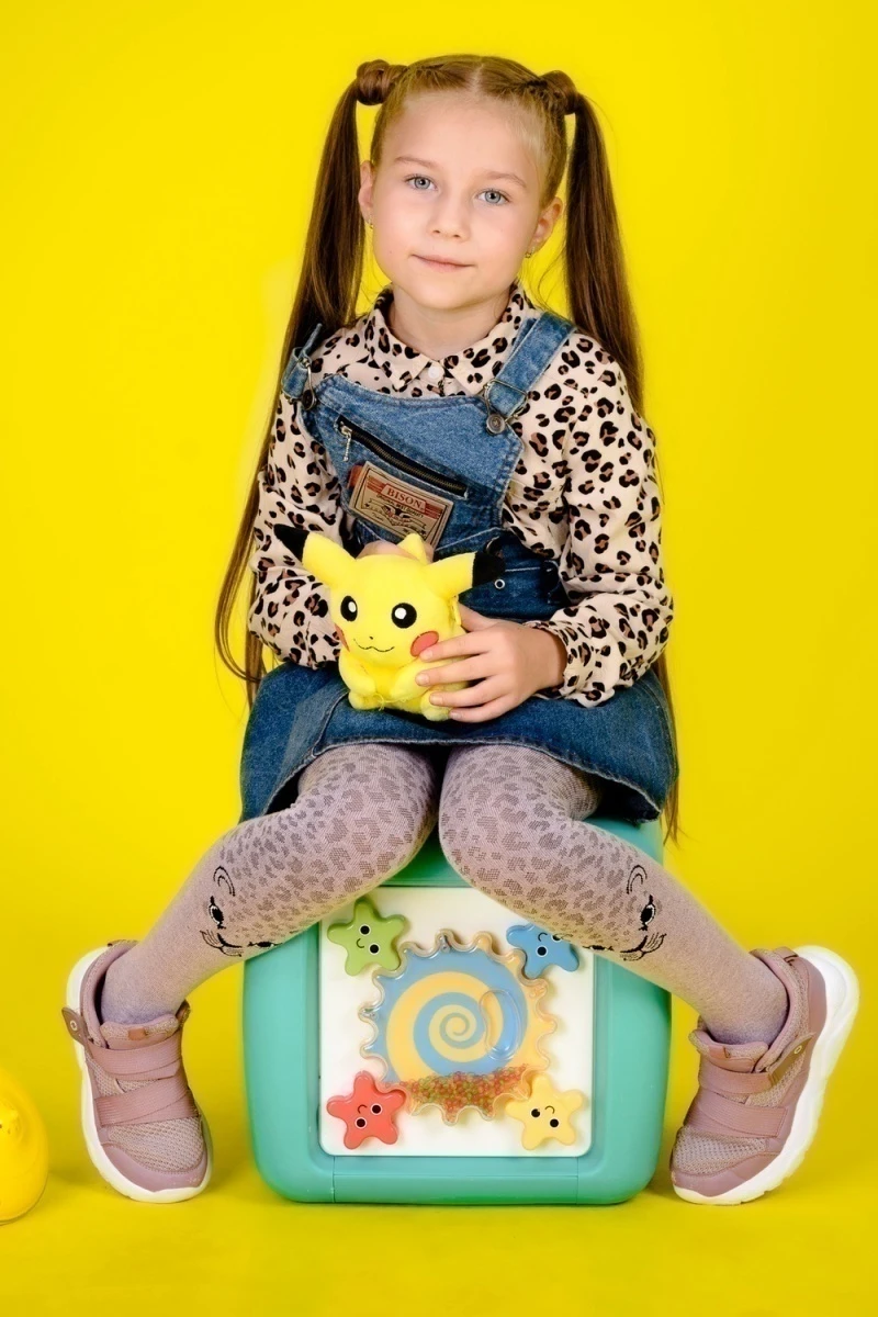 Колготки Леопард (розовый)