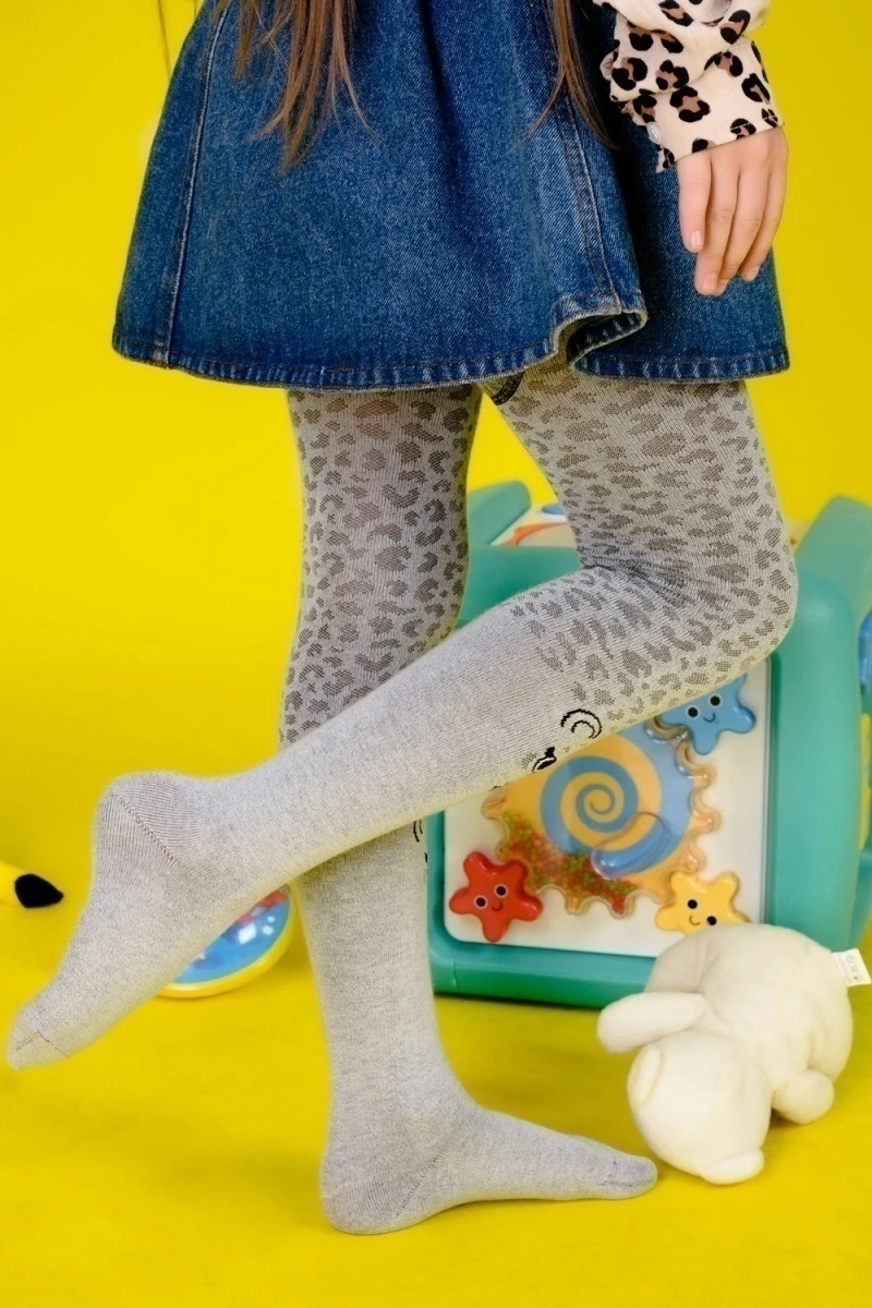 Колготки Леопард (серый)