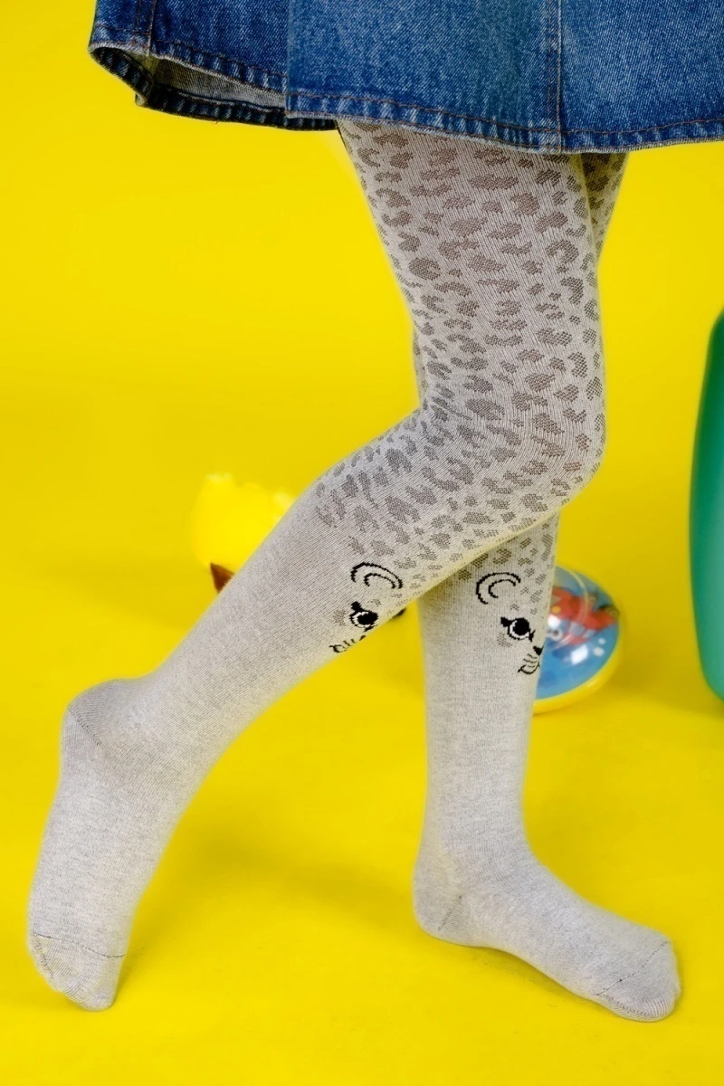 Колготки Леопард (серый)