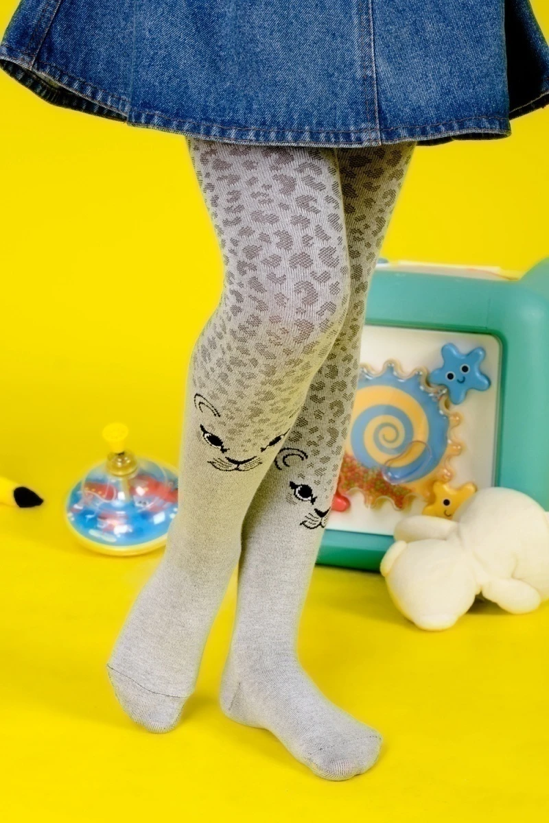 Колготки Леопард (серый)