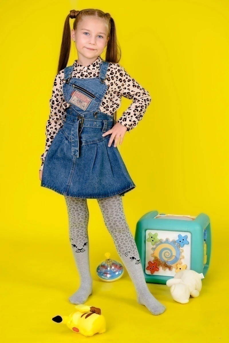 Колготки Леопард (серый)