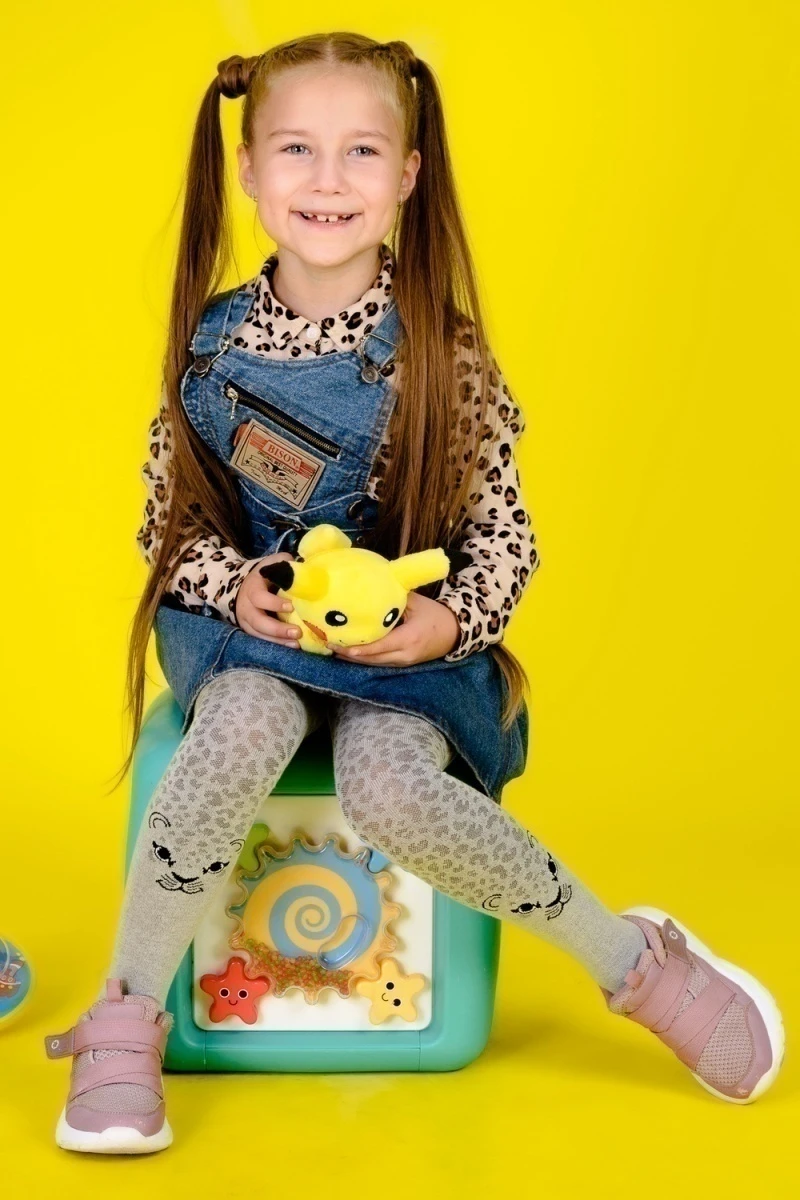 Колготки Леопард (серый)