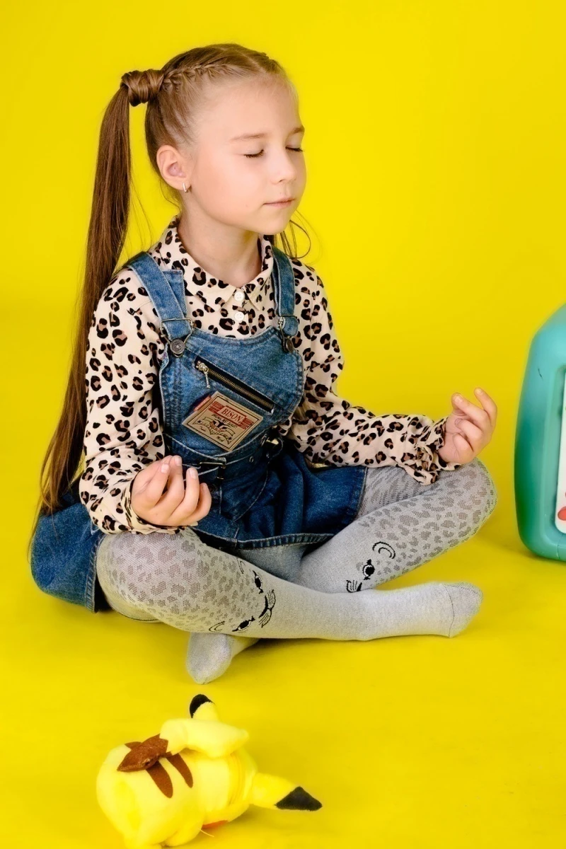 Колготки Леопард (серый)