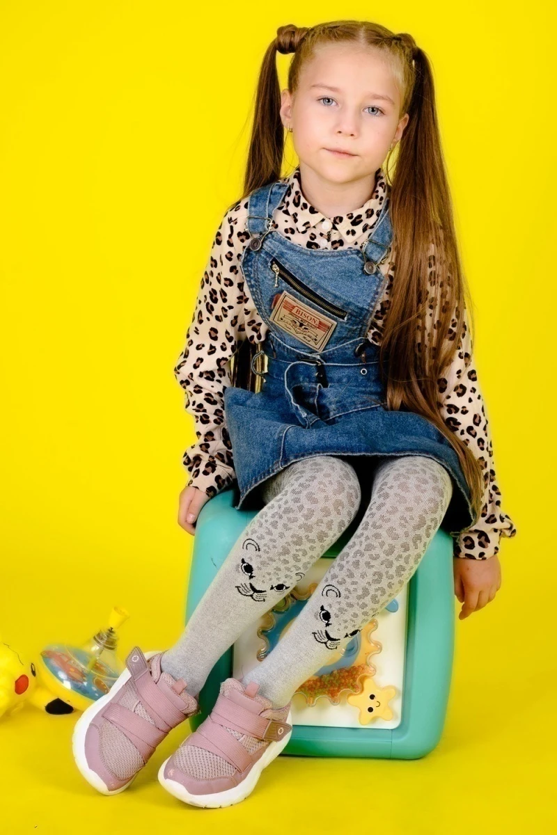 Колготки Леопард (серый)