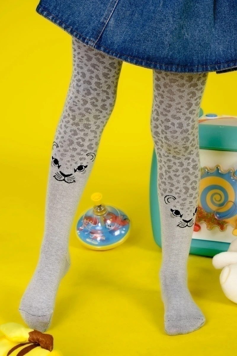 Колготки Леопард (серый)