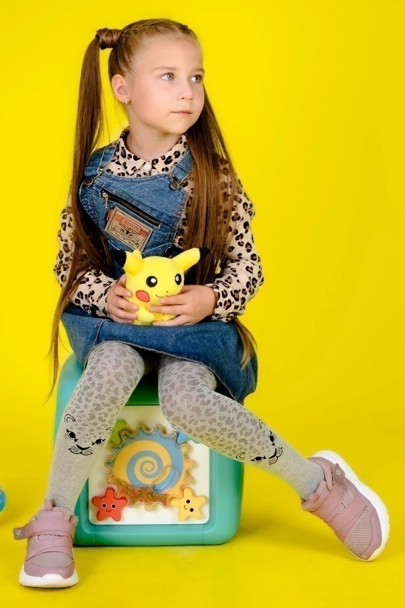 Колготки Леопард (серый)