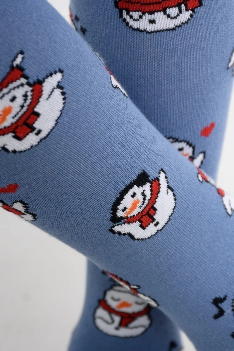 Колготки Снеговики (джинс)