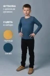 Футболка 11715 2шт (синий+горчичный)