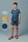 Футболка 11718 2шт (синий+горчичный)